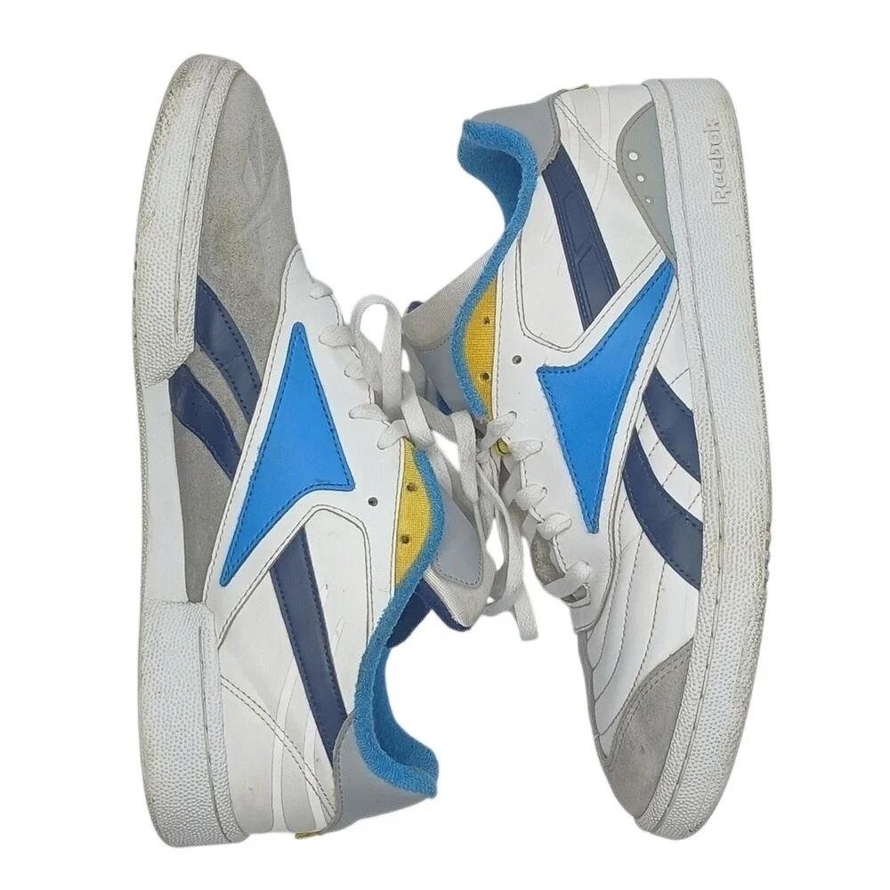 Reebok Club‎ C 85 MU Mens 12.5 White Blue Grey Suede Leather Sneakers DV8662